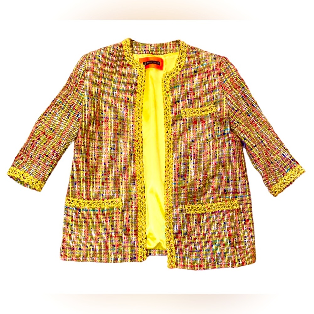 PLEIN SUD PARIS FAYCAL AMOR 1990s VINTAGE NEON TWEED JACKET